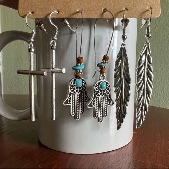 NWT Boho Style Earrings -Set of 3 - Picture 5 of 5